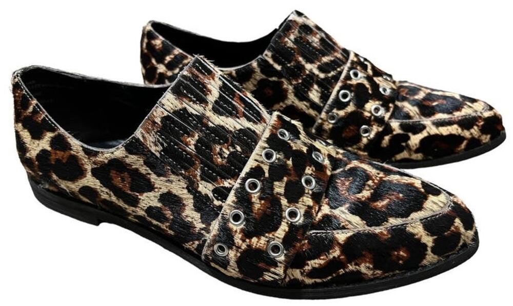 Treasure & Bond Calf Hair Pointed Toe Slip On Loafers SZ 8 Leopard Mob Wife